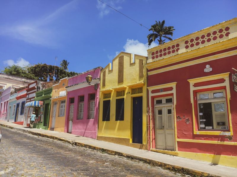 Casas coloridas do centro histórico de Olinda