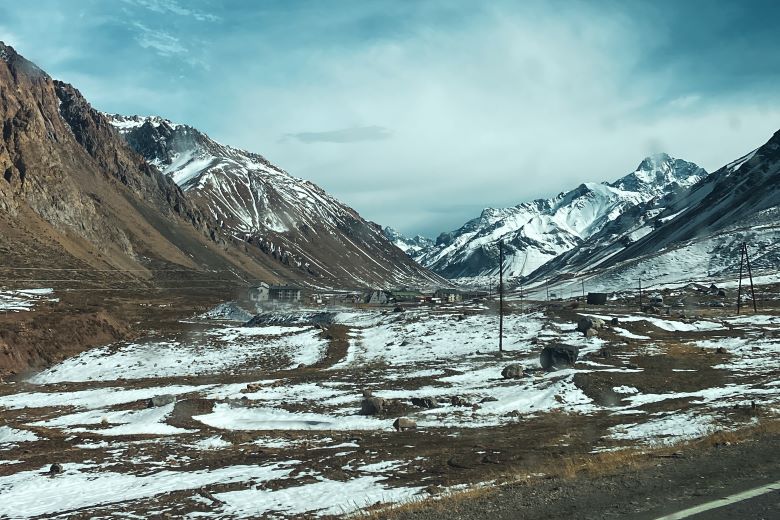 Paisagem nevada em Mendoza