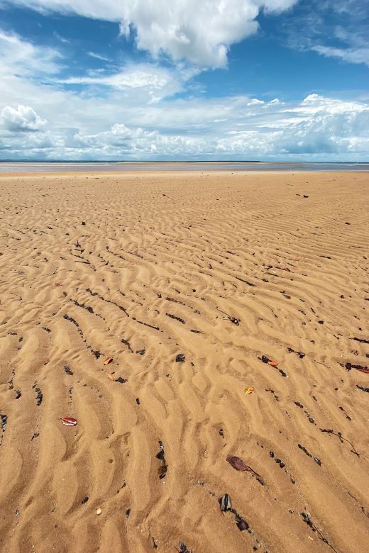 Banco de areia na foz do rio Carapitangui